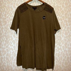 Lane Bryant Swing Collection Crochet Shoulder Tee